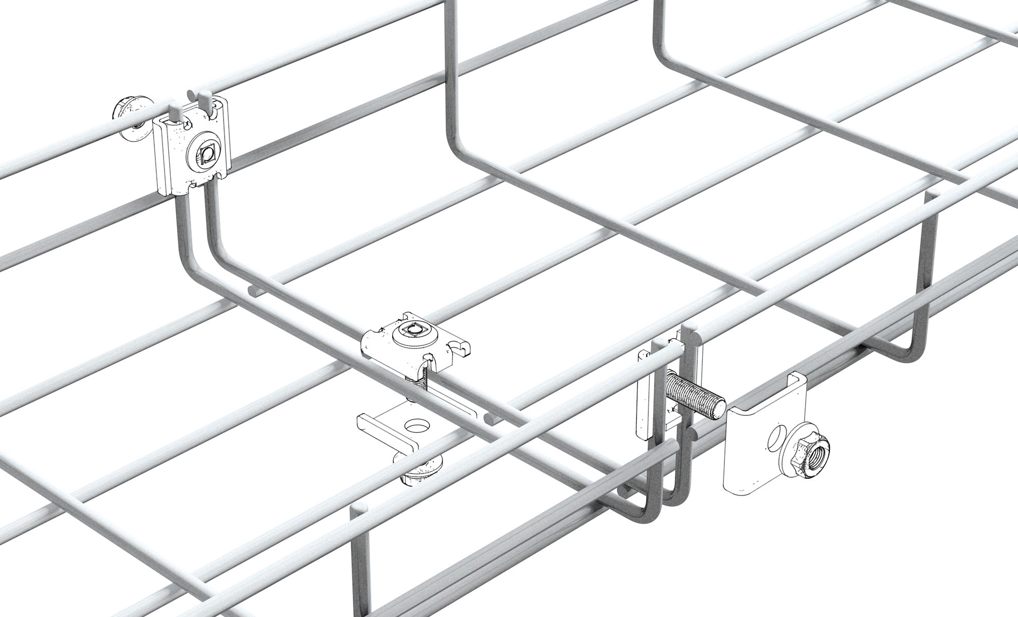 Black C8 Wire Mesh Cable Tray for Hazardous & Aggressive Cable